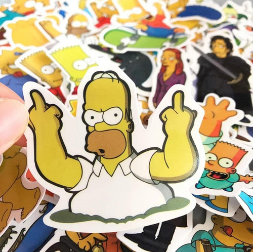 Set 50 Estampas Los Simpsons - Bart Homero Calcomanias