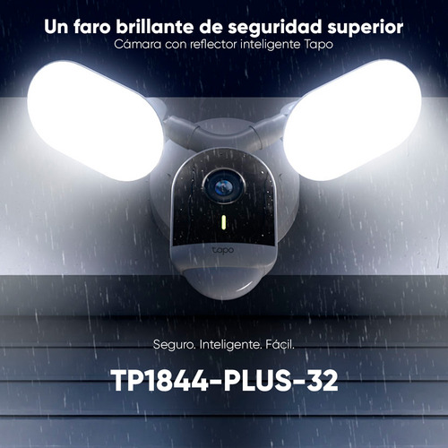 Tp-link & Cronos Cámara Ip Reflectora 3mp 2k Tp1844-plus-32 Detección De Ia Y Seguimiento Inteligente Con Alarma 2800 Lúmenes Para Vision Nocturna Uso Exterior + Microsd 32gb