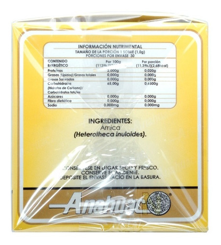 Imagen 3 de 4 de (4 Pzas) Te Arnica (30 Sobres) Anahuac