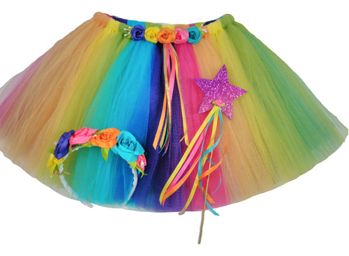 Set Tutu Princesa Arcoiris Medium 