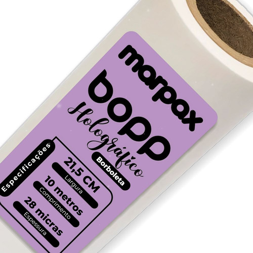 Bopp Holográfico Borboleta Laminação 21,5cmx10m Marpax 1uni