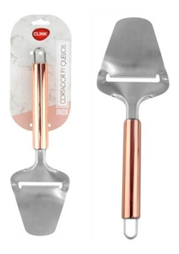 Cortador Plaina Queijo Espatula Fatiador Aço Inox Rose Gold