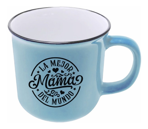 Pocillo Tipo Peltre En Cerámica Pastel Personalizado 11oz