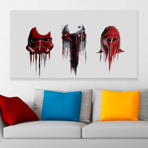 Cuadro Decorativo Star Wars Cascos Art 80x50cm