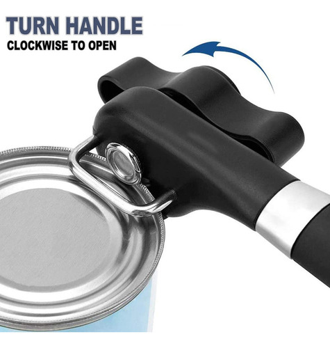 Abridor De Latas Manual Con Borde Liso, Ergonómico, De Acero