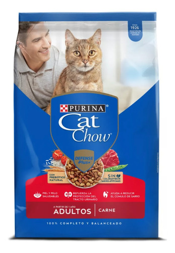 Alimento Cat Chow Defense Plus Multiproteína para gato adulto sabor carne en bolsa de 8kg