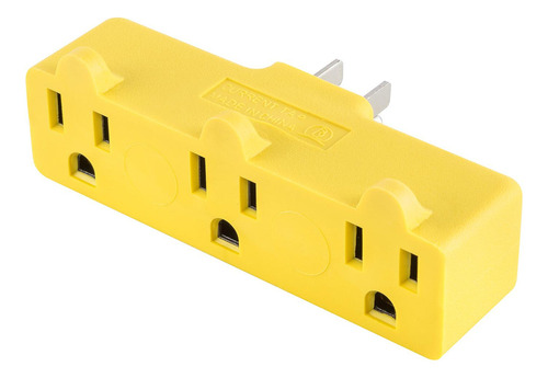 Multicontacto  De 3 Tomas Iusa Iusa Color Amarillo 15a 127v