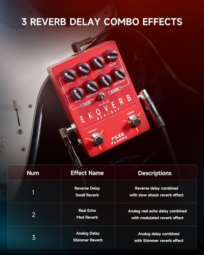 Pedal De Efeito De Reverberação Ekoverb Flamma Fs22 Ekoverb