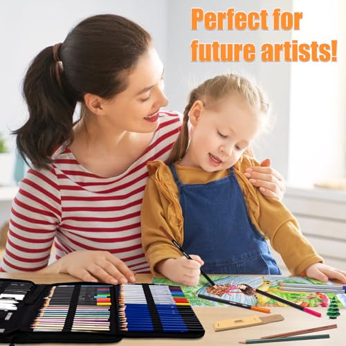 Kit Profesional De 76 Lápices De Dibujo Y Acuarela