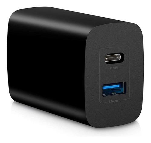 Cargador Usb C, Adaptador De Carga Rápida De 61w 2port...