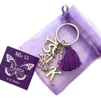 Comprar 40 Llaveros \u002Fsouvenir Mariposa Para Cumpleaños C\u002F N°15\u002F18\u002F50