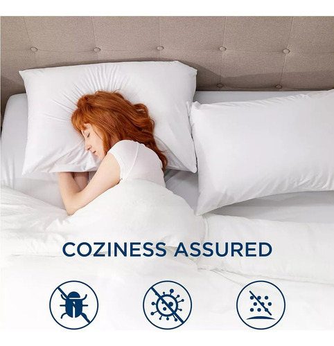 2pcs Funda De Almohadas Impermeable Protector - Estándar Color Blanco