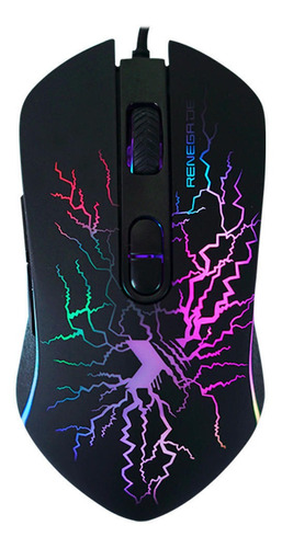 Mouse Gamer Xblade Renegade 3200 Dpi Rgb Programable Black Color Negro