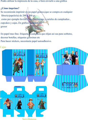 One Piece Kit Imprimibles Cumpleaños Personalizados