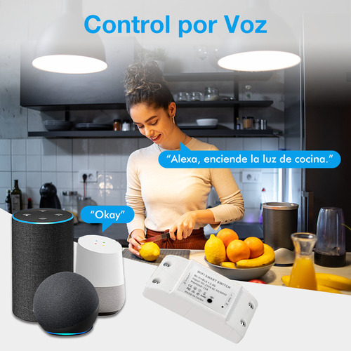 2 Psc Interruptor Inteligente Smart Switch Wifi Para Alexa Interruptor Inteligente Relevador 110v AC Componentes Electronicos