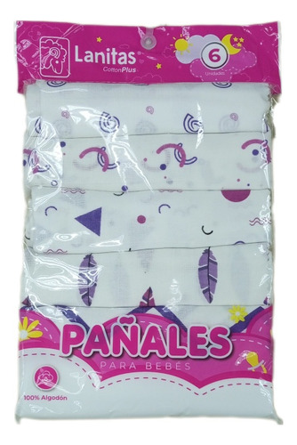 Pañales De Tela Lanitas Para Niña/niño 100% Algodón 6 Unidad