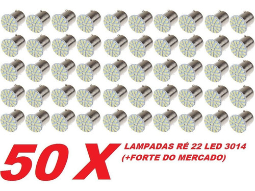 Kit 50 Lâmpadas 12v 1156 22 Led Smd 1 Polo Branca Ré Branca