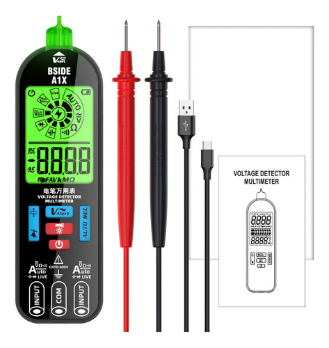 Mispo Mini Multímetro Digital Lcd, Detector De Voltaje