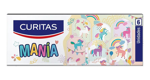 Pack X 2 Curitas Infantiles 6 Unidades Unicornios