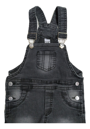 Imagen 4 de 8 de Jardinero Jean Bebe Denim Elastizado Unisex, Nildé.baby
