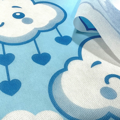 1 Toalha Mesa Festa Tnt Nuvem Céu Az Chuva Coração 140x140 Cor Azul Céu Azul Nuvem Coração
