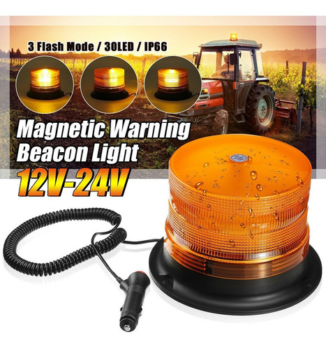 Imagen 4 de 8 de Baliza Giratoria Led 12v 24v Flash Seguridad Vial A-vip