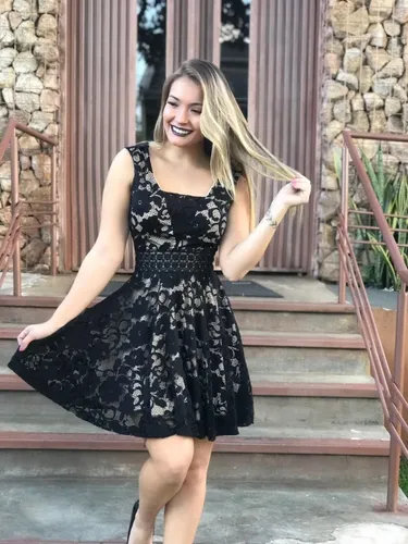 Vestido Curto Princesa Em Renda God Ref1230 Parcelamento sem juros