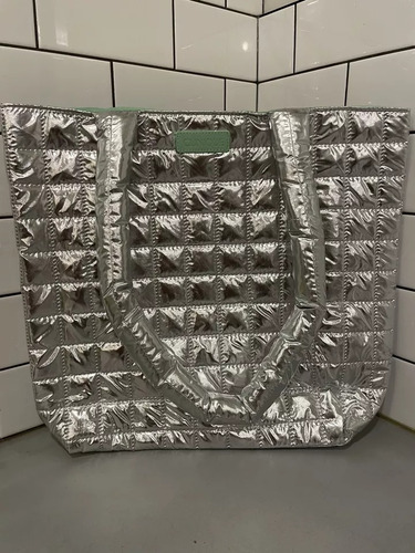 Bolso De Hombro Clinique Para Compras De Maquillaje Plateado