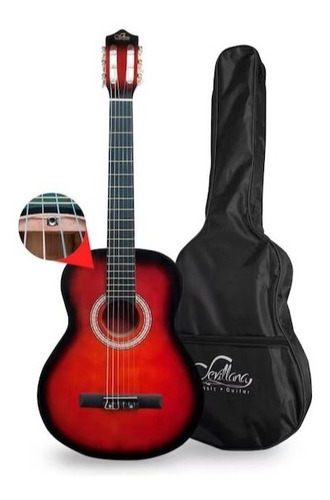 Guitarra Clásica Valenciana 39 Sunberts-rojo Con Funda