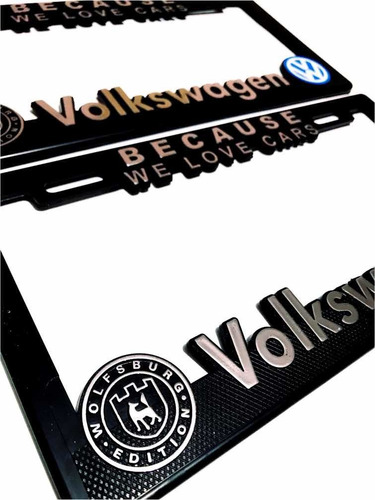 Imagen 6 de 6 de Par (2) Portaplacas Vw Wolfsburg Jetta Golf Virtus Vento Gol