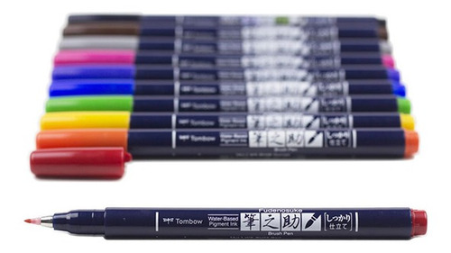 Tombow Fudenosuke Color Brush Pens profesionales Lettering