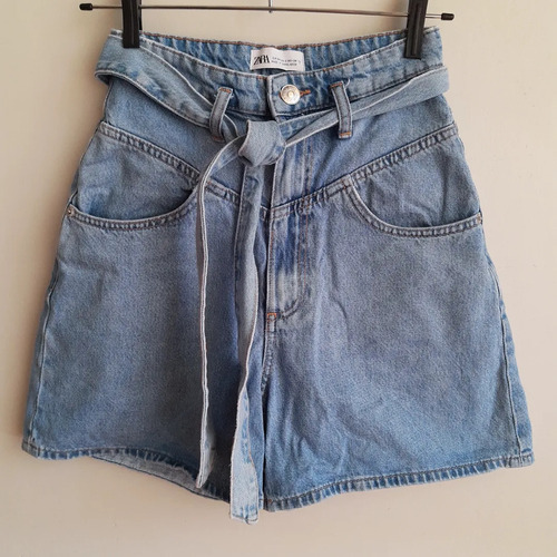 Bermuda Zara De Jeans Mujer Xs Impecable 