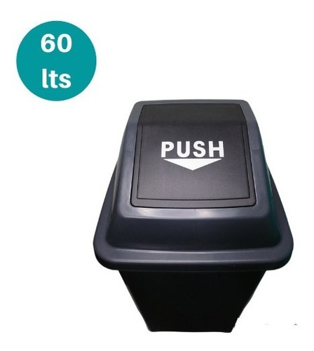 Basurero Con Tapa Push  60 Lts