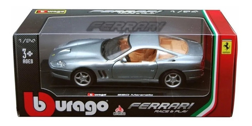 Ferrari 550 Maranello Plata Burago Escala 1/24 Nuevo Oferta