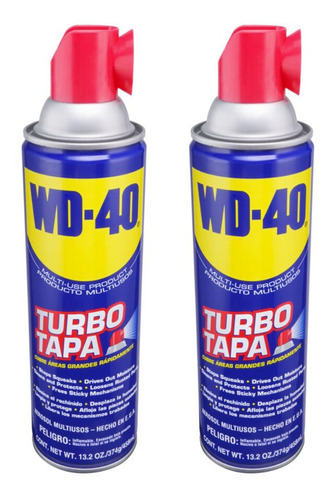 Wd-40 Lubricante Multiusos Turbo Tapa  13.2 Oz 2 Pzas