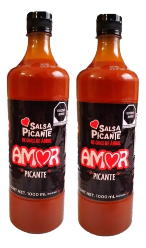 2 Lts Salsa Picante- Amor - Salsas Castillo- Chile De Arbol