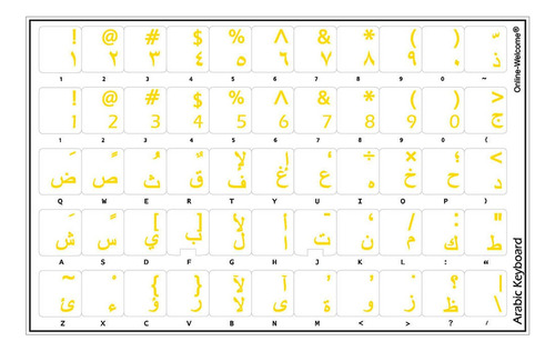 Bienvenido En Línea: Pegatinas De Teclado Árabe Con Letras A
