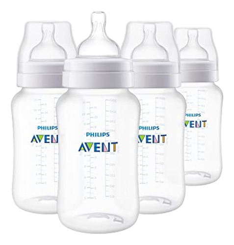 Unidad Avent Biberones Anticólicos, 11oz, 4pk,