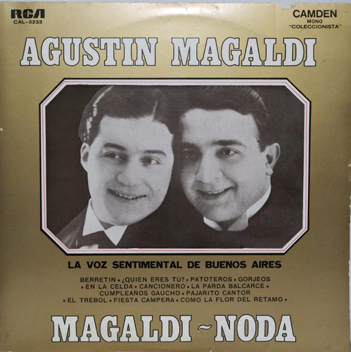 Agustín Magaldi, Pedro Noda  La Voz Sentimental De Bs.as Lp