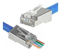 Comprar Ficha Blindada Plug Cat 6 Pasante Rj45 8c Ftp Utp X10 Unid.