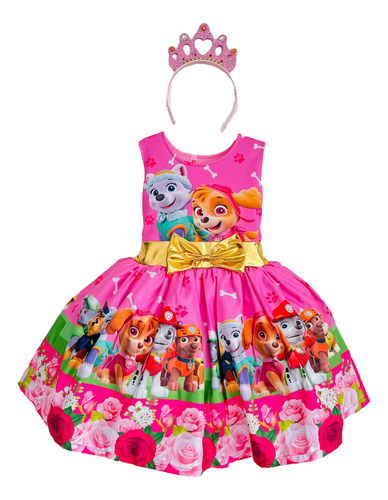 Vestido Disfraz Niña Bebé Paw Patrol Sky Everest Fiesta Cumpleaños Estampado 