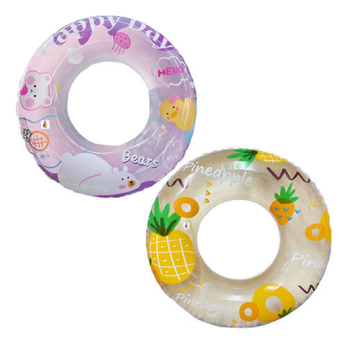 3 Salvavidas Dona Rueda Osito Pato Infantil Inflable #80 Cm