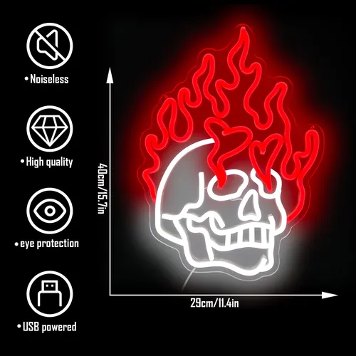 Letreros De Neon Calavera Para Dormitorio