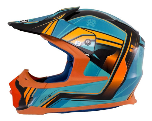Casco Cross Hjc Fx-cross Piston Mc-4 Fibra De Vidrio