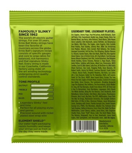 Imagen 2 de 8 de Encordado Guitarra Electrica Regular Slinky Ernie Ball