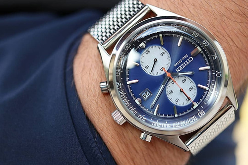 Imagen 5 de 6 de Citizen Chandler Blue Dial Chronograph Ca7020-58l . Dcmstore