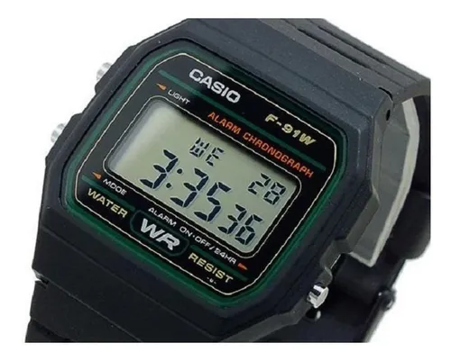 Casio Colección Reloj digital unisex F-91W, Negro