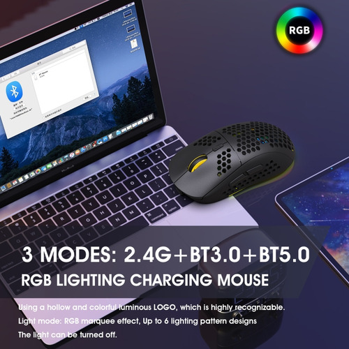 Ratón Inalámbrico Para Juegos Hxsj T90 De Tres Modos
