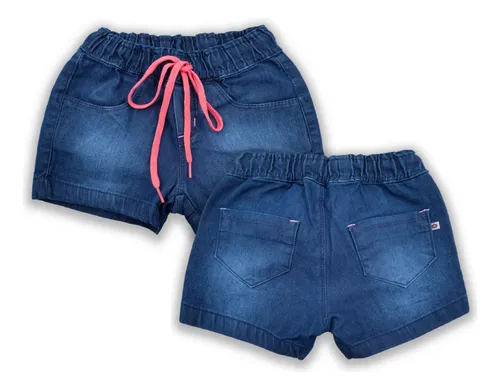 Short jeans cheap de cadarço