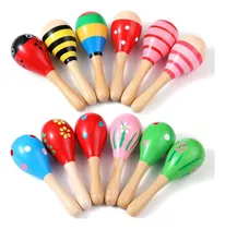 Comprar Maraca De Madera Un Par Juguete Didáctico De Colores Niños